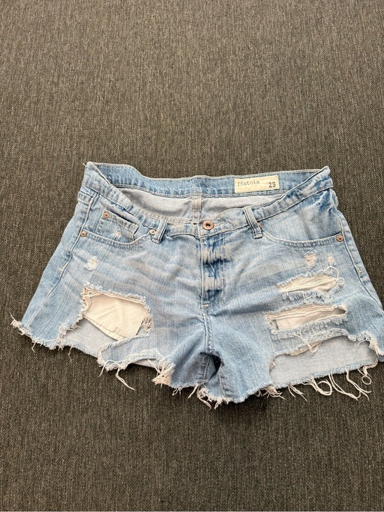 pistola Pants - Pistola women’s cutoff Distressed Light Blue Denim Shorts - size 29